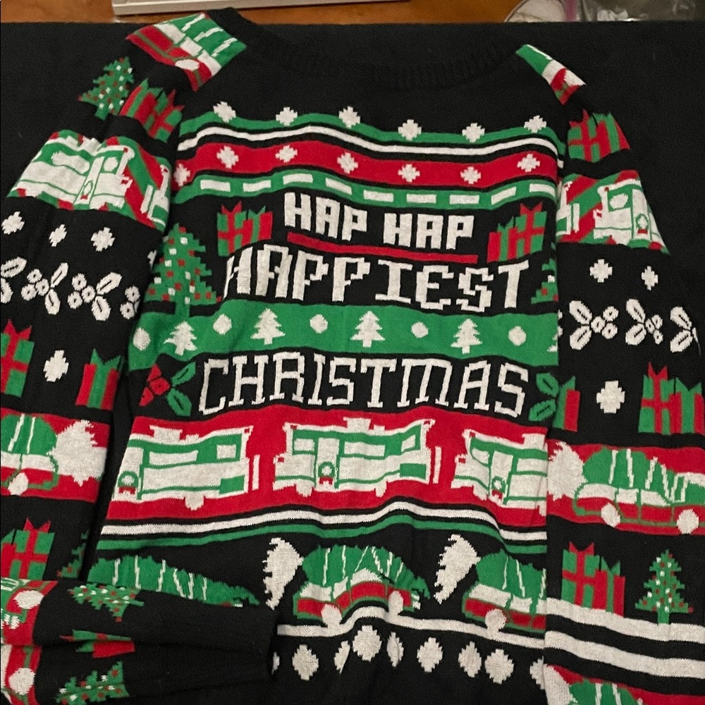 Holiday Cheer Women's Crewneck Sweater - Black, Red, Green